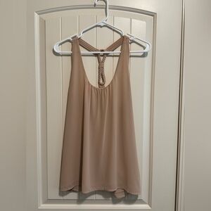 Fab’rik Tan Braided Racerback Blouse